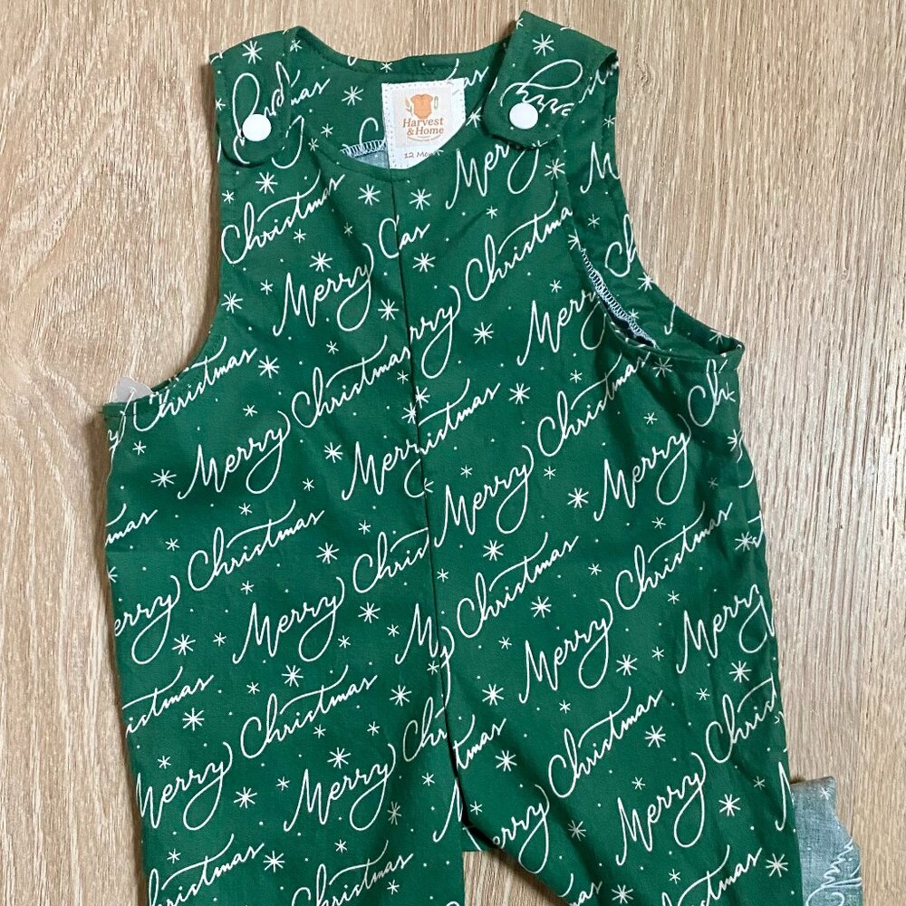 12 Month Christmas overalls